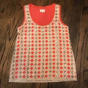 Deletta by Anthro Sparkle Overlay Tank Size S